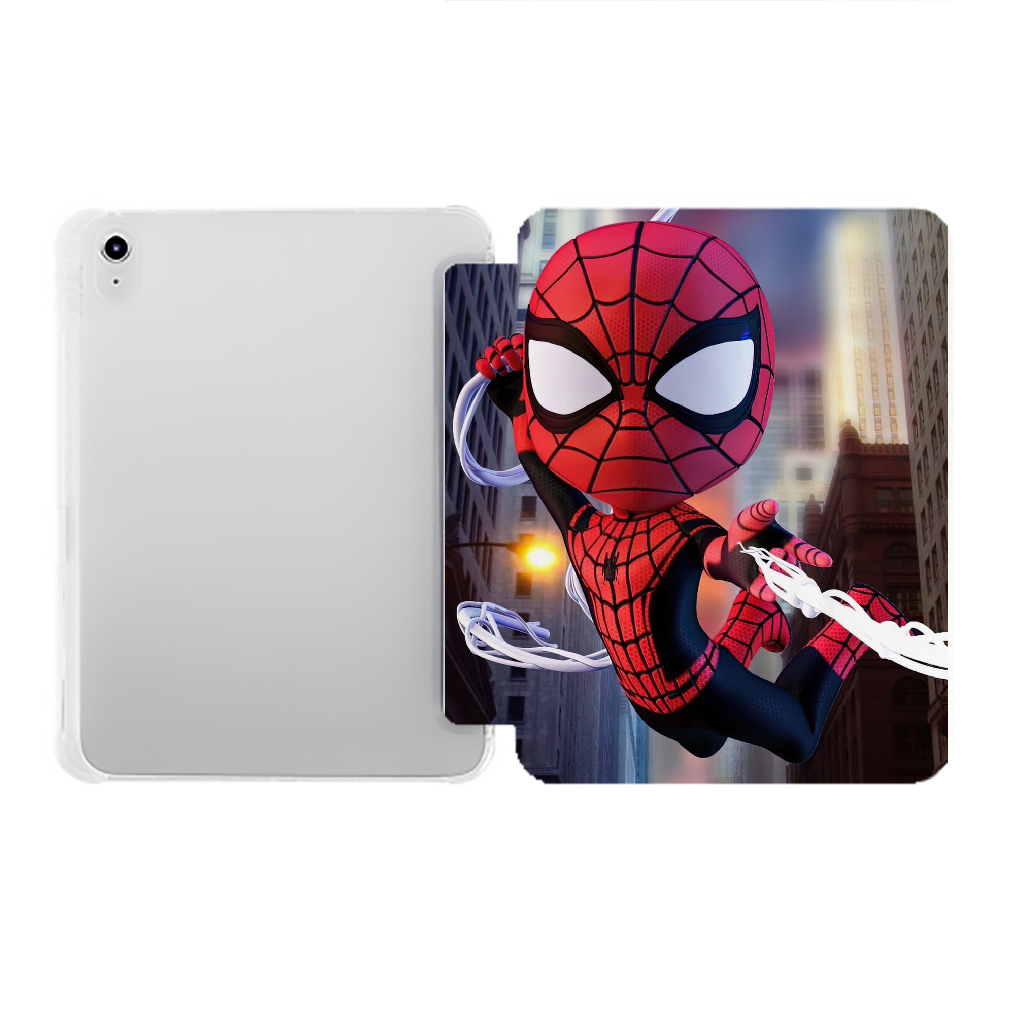 （画像用） Spider Man スパイダーマン IPad ケース ペン収納付き 三つ折りスタンド PUレザー×シリコン 対応機種9.5/10.5/10.9インチ